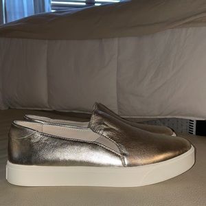 Cole Haan metallic slip on sneakers